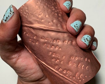 Rustic Copper Statement Cuff Bracelet