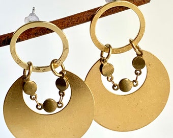 Handmade Brass Moon Earrings