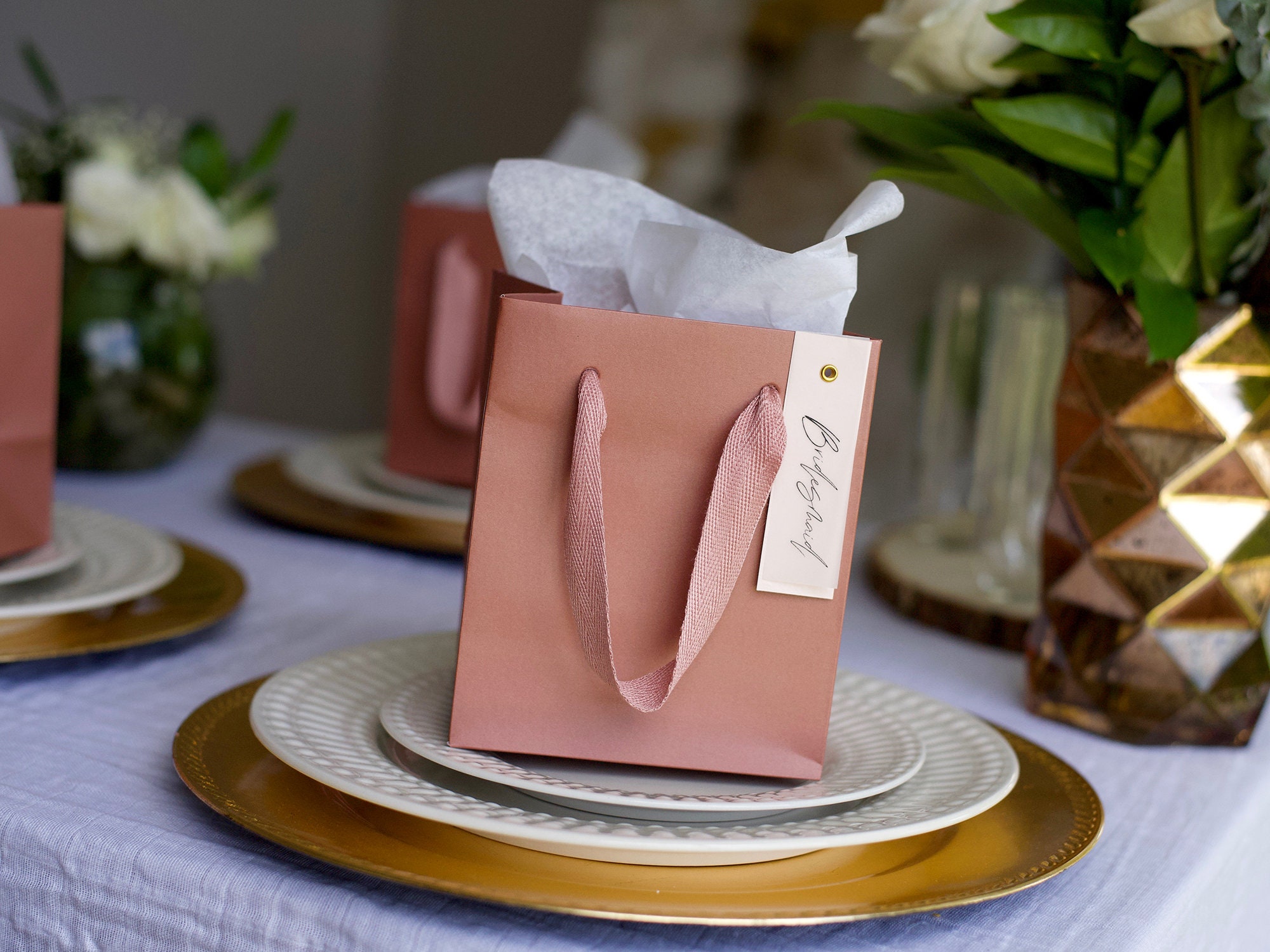 Rose Gold Gift Bags for Bridal Party. QTY. 1 Small Gift Bags Etsy