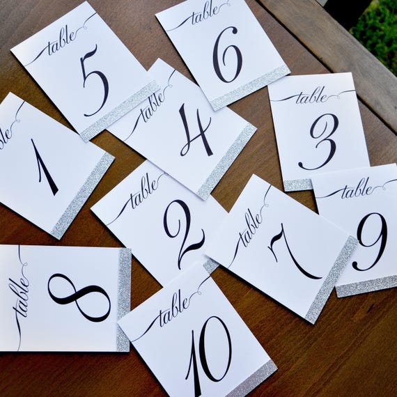Table Numbers with Heart 1-12 Kraft Paper Wedding Birthday Communion Celebration