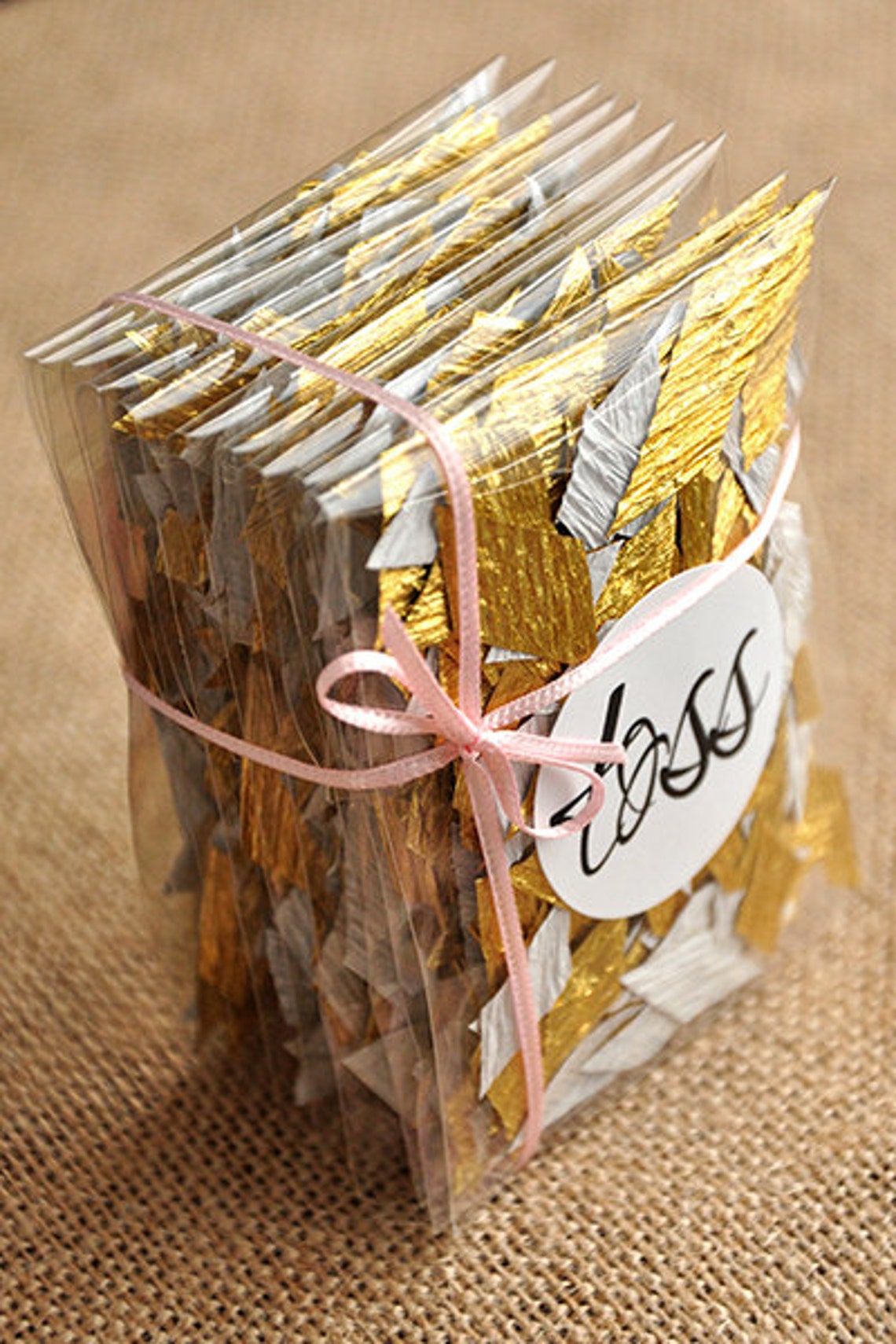 Gold Wedding Decor Confetti 10CT. Toss Packets. Favor Bags. Etsy