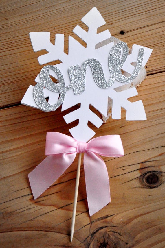Download Cake Toppers Picks 1st Birthday Decorations Pink And Gold Winter Onederland Cake Topper Snowflake Cake Decoration Paper Party Supplies