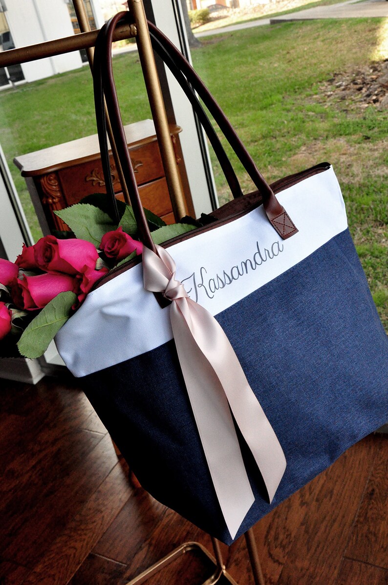 Corporate Gift Ideas. Personalized Work Tote with Zipper. Etsy
