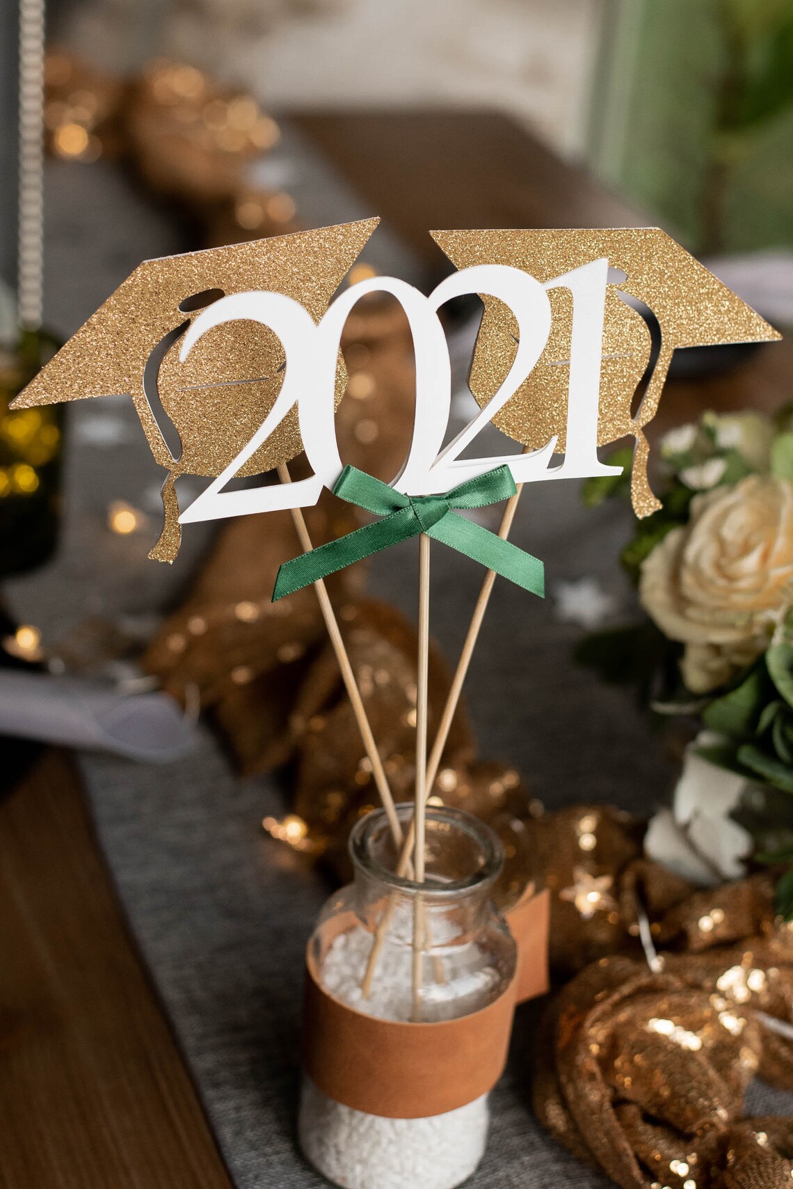2021 Graduation Centerpiece. Green Graduation Party Supplies. Etsy