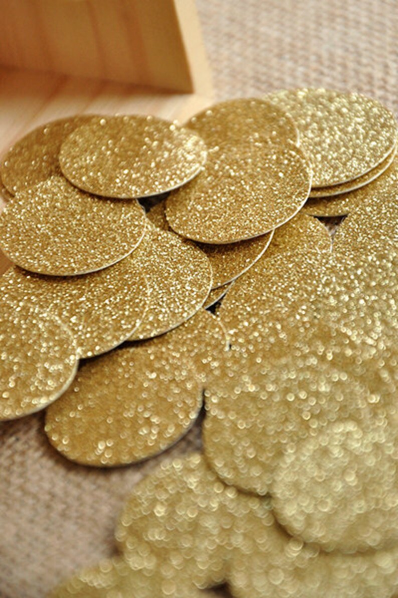 Gold Confetti Circles 1 Inch Pack of 50. Glitter Confetti Etsy