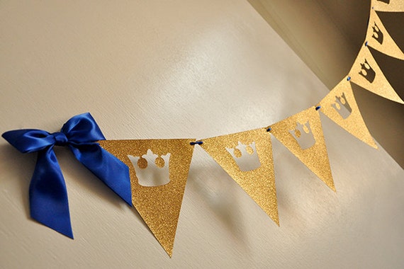 Royal Prince Baby Shower Bunting Banner. King Crown Garland. Il_570xn