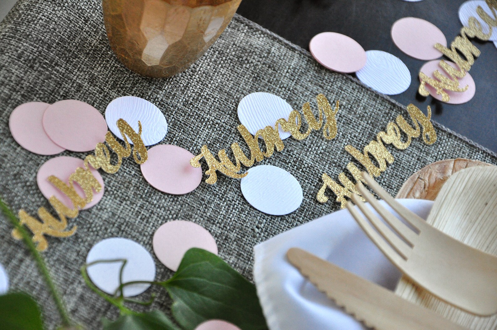 Personalized Name Confetti. 50CT. Custom Confetti. Pink and Etsy