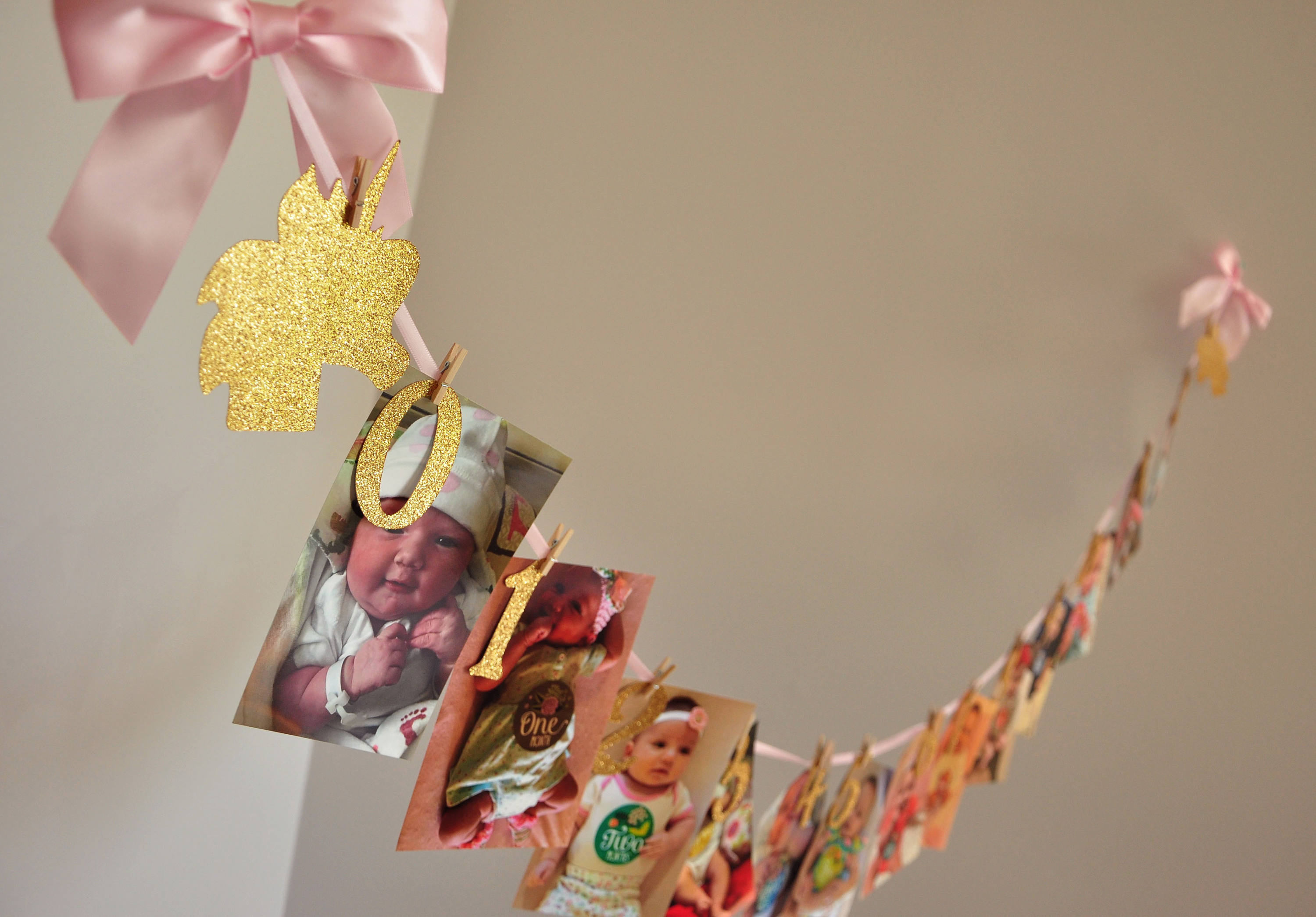 Гирлянда из фотографий на 1 годик девочке своими руками