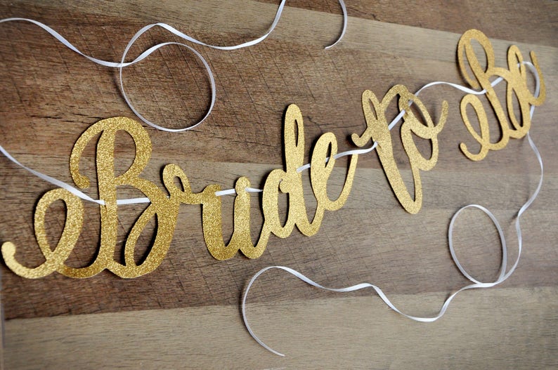 Gold Bridal Shower Decorations Bride to Be Banner Bridal Shower Banner.