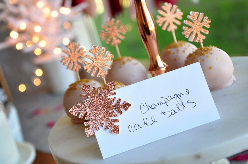 Winter Party Food Tents Snowflake Place Cards Winter Wonderland Party Snowflake Food Tents. QTY. 10