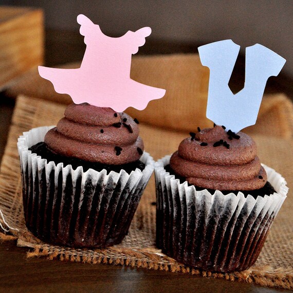 Ties or TuTus Gender Reveal Party Decorations. Ties or TuTus Cupcake Toppers 12CT. Il_570xn