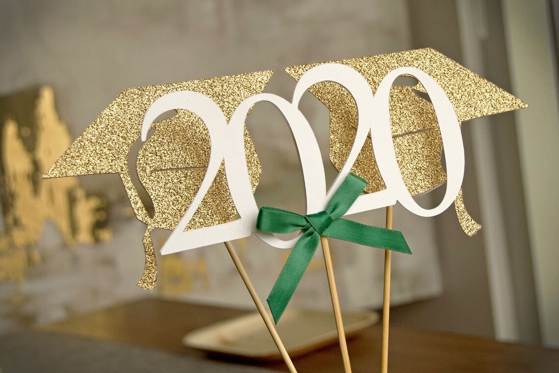 2020 Graduation Centerpiece. Green Graduation Party Supplies. Etsy