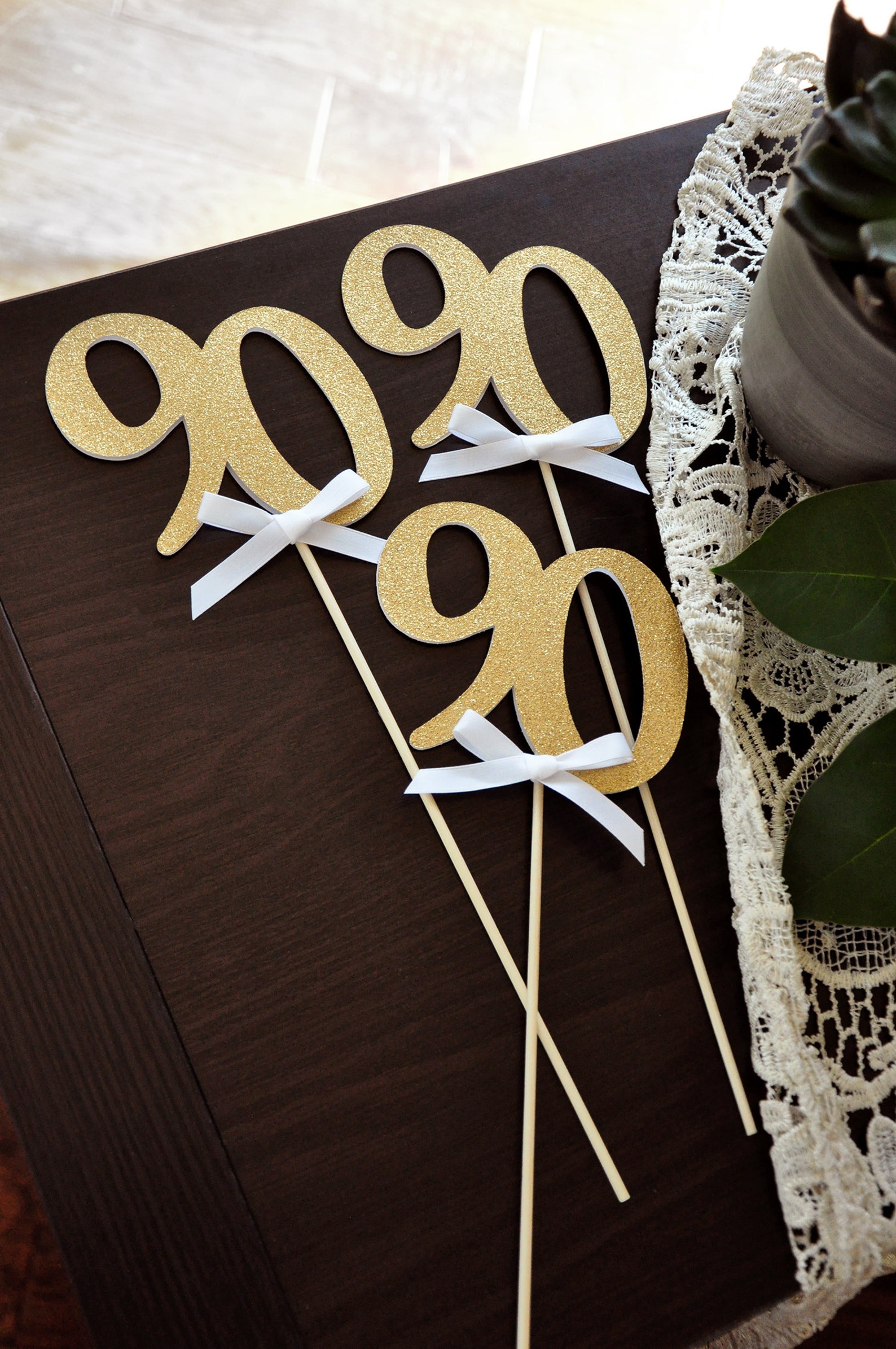 90th Birthday Centerpiece. 1 Set of 3 Centerpiece Sticks 90 Etsy