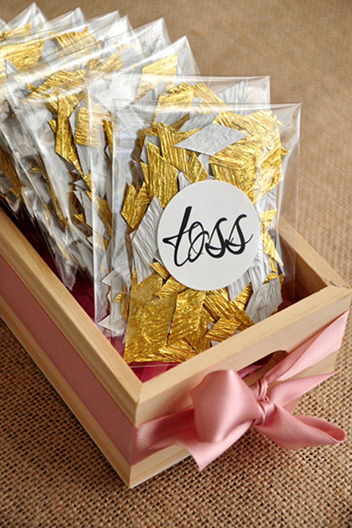 Gold Wedding Decor Confetti 10CT. Toss Packets. Favor Bags. Etsy