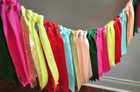 Fiesta Backdrop Ribbon Garland. Fiesta Party Decorations. Fiesta Banner. Mexican Party Decorations. Il_570xn