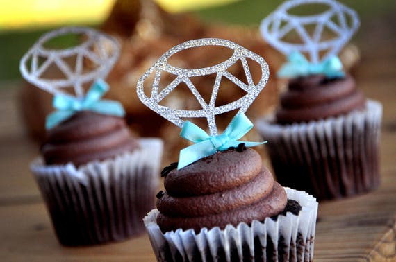 Diamond Cupcake Toppers 12CT Confetti Momma Diamond Cupcake Toppers 12CT Confetti Momma
