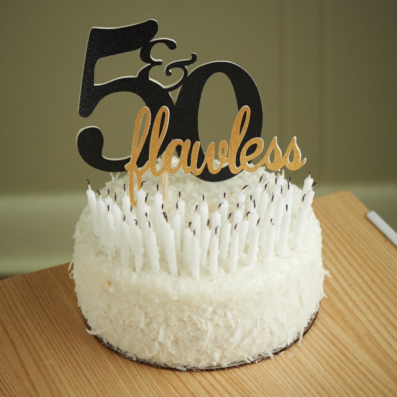 50th Birthday Cake Topper 50 Flawless Cake Topper Etsy