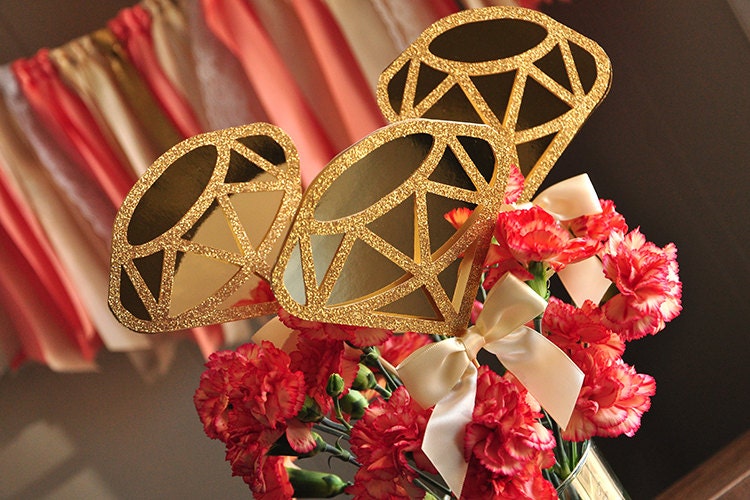 Bridal Brunch Centerpiece. Bridal Shower Decorations. Gold Etsy