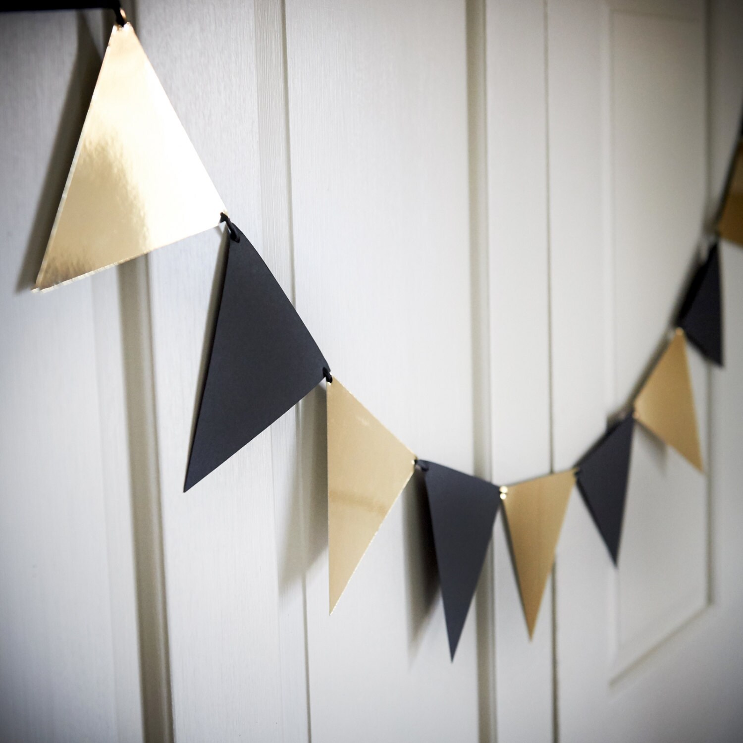 Bunting Banner for Black and Gold Party Decor. Pennant Banner. Etsy