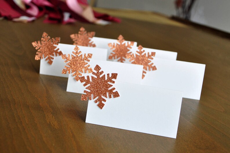Winter Party Food Tents Snowflake Place Cards Winter Wonderland Party Snowflake Food Tents. QTY. 10