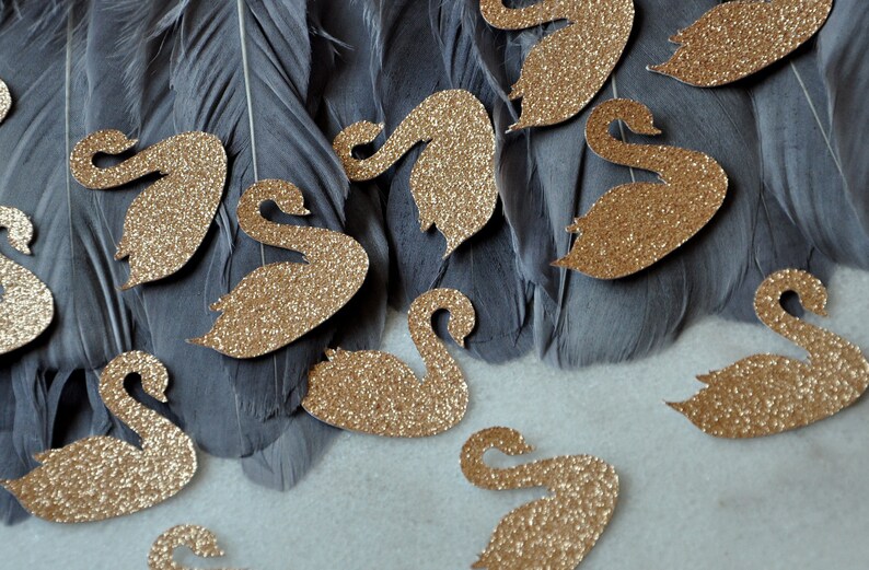 Swan Party Decorations. Swan Lake Table Decor. Glitter Etsy