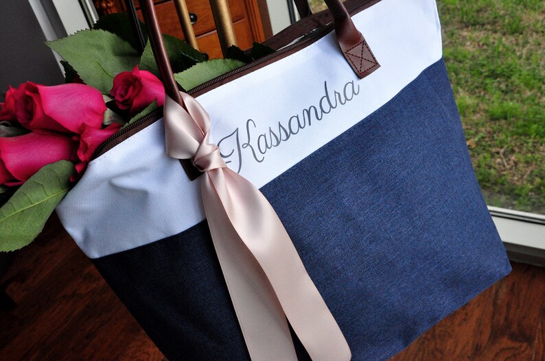 Corporate Gift Ideas. Personalized Work Tote with Zipper. Etsy