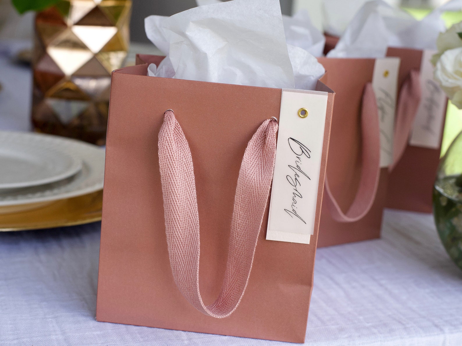 Rose Gold Gift Bags for Bridal Party. QTY. 1 Small Gift Bags Etsy