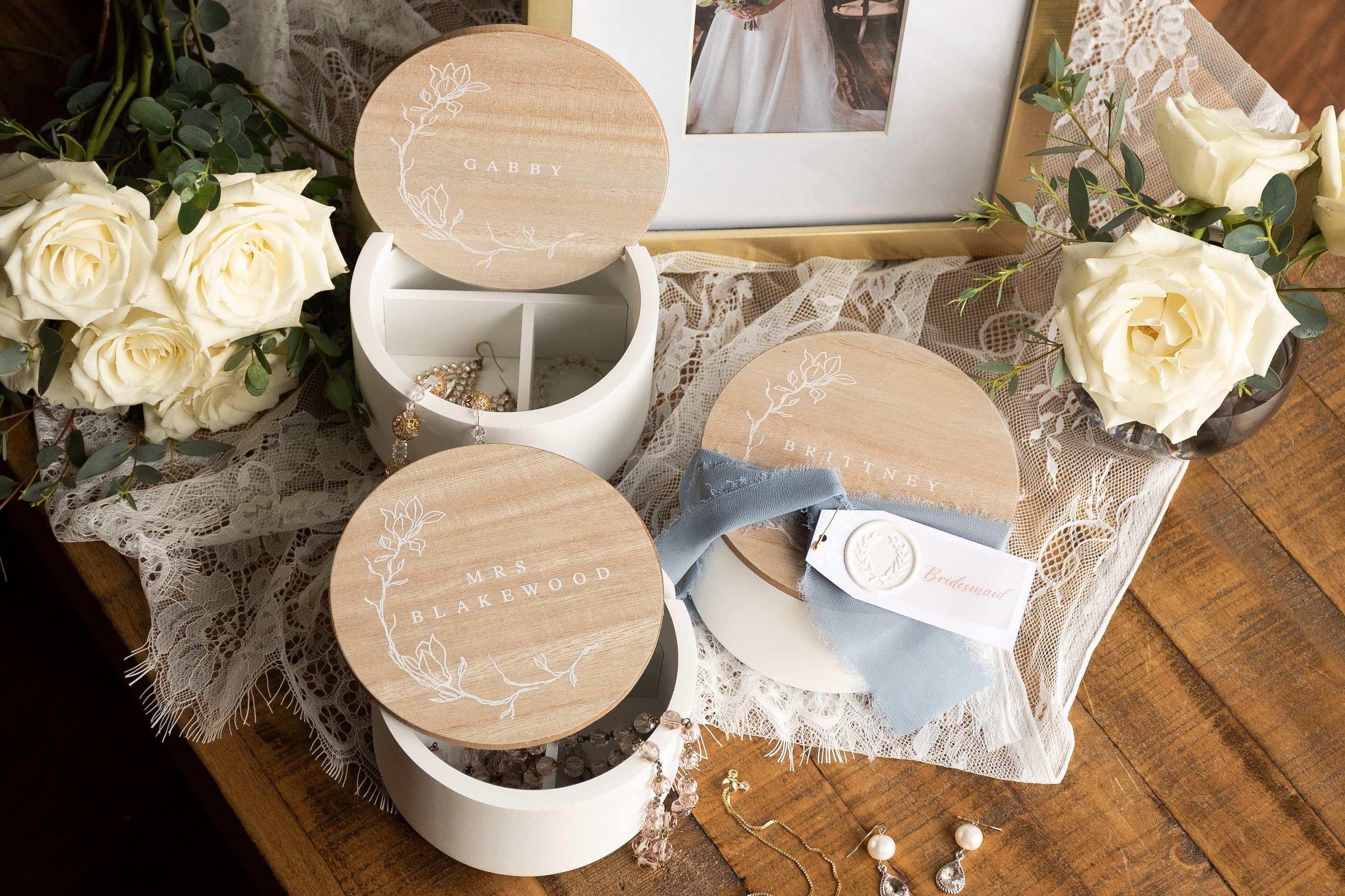 Personalized Accessories Case. Bridesmaid Jewelry Box.