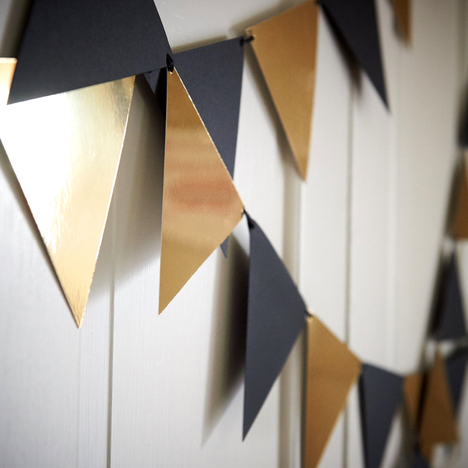 Bunting Banner for Black and Gold Party Decor. Pennant Banner. Etsy