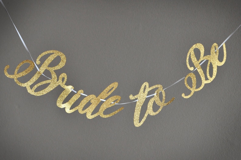 Gold Bridal Shower Decorations Bride to Be Banner Bridal Shower Banner.