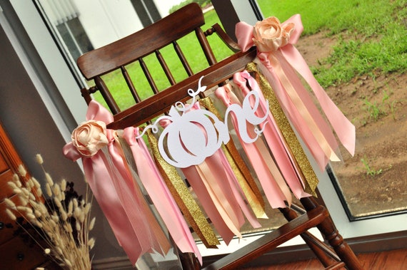 Little Pumpkin High Chair Banner Girl. Pumpkin 1st Birthday Banner. Little Pumpkin First Birthday. Il_570xn