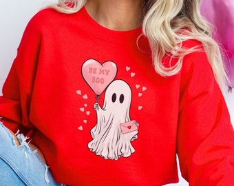 Be My Boo Sweatshirt, Ghost Sweater, Valentines Day Hoodie, XOXO Sweatshirt, Women Valentines Day Sweatshirt, Heart Sweatshirt, Gift for Mom