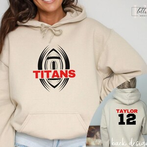 Custom Football Tshirt Hoodie Sweatshirt, Sports Gift, Gift for Athlete, Personalized Gift for Football Mom Spirit Wear Football Dad Hoodie