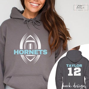 Custom Football Tshirt Hoodie Sweatshirt, Sports Gift, Gift for Athlete, Personalized Gift for Football Mom Spirit Wear Football Dad Hoodie