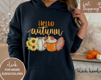 Fall Football Hoodie, Pumpkin Patch Shirt, Autumn Shirt, Womens Halloween Shirt, Fall Graphic Tee, Fall Coffee Latte, Halloween Party Tee