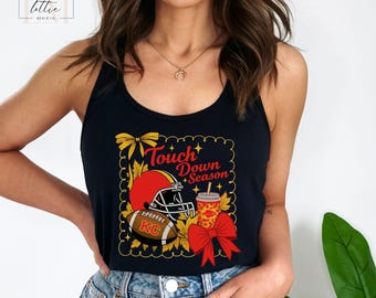 Kansas City Football Touchdown Women's Tank, Kansas City Football Tank Top, KC Football T-shirt, Football shirt, Kansas City Football Gift