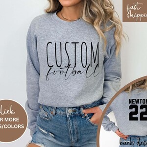 Custom Football Tshirt Hoodie Sweatshirt, Football Spirit Wear, Mom Hoodie, Football Cheer Mom, Football Dad Hoodie, Custom Team Colors No