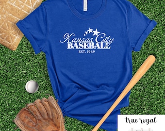Kansas City Baseball T-shirt, Kansas City baseball Coquette shirt, Kansas City Shirt, Royal Blue White Baseball Tee, KC Baseball T-shirt