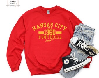 Vintage Football Kansas City Sweatshirt, Kansas Sweatshirt Gift for Mom, Sunday Funday, Sports Sweatshirt, KC Crewneck Sweatshirt, Game Day