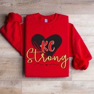 KC Strong T-shirt, Kingdom Strong, Kansas City Football Tshirt Sweatshirt, Red Gold Kingdom Shirt, Vintage Kansas City, KC Football Shirt image 1