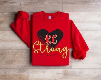 KC Strong T-shirt, Kingdom Strong, Kansas City Football Tshirt Sweatshirt, Red Gold Kingdom Shirt, Vintage Kansas City, KC Football Shirt