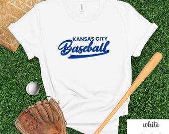Kansas City Baseball T-shirt, Kansas City baseball Heart shirt, Kansas City Shirt, Blue Baseball Tee, KC Baseball Gift, Kansas City Fan Gift