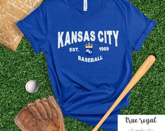 Kansas City Baseball T-shirt, Kansas City baseball Heart shirt, Kansas City Shirt, Blue Baseball Tee, KC Baseball Gift, Kansas City Fan Gift