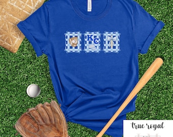Kansas City Baseball T-shirt, Kansas City baseball Coquette shirt, Kansas City Shirt, Royal Blue White Baseball Tee, KC Baseball T-shirt