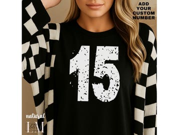 Custom Number Shirt, Game Day Number Shirt, Custom Football Mascot Shirt, Custom School Team Number Shirt, Personalized Sports Number Tee