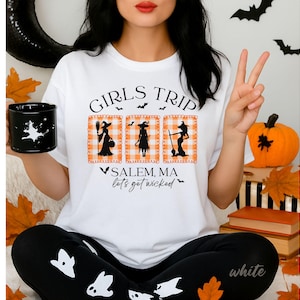 Girls Halloween Sweatshirt, Girls Trip Salem Sweater, Vintage Halloween Shirt Retro, Halloween Witch Shirt, Salem Massachusetts, Trend Witch