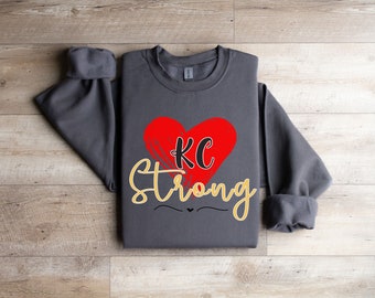 KC Strong T-shirt, Kingdom Strong, Kansas City Football Tshirt Sweatshirt, Red Gold Kingdom Shirt, Vintage Kansas City, KC Football Shirt