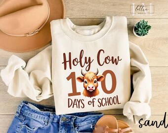 100 Days of School T-shirt, 100th Days T-shirt, Highland Cow 100 Days Teacher Shirt, Trendy Customizable shirt, Shirt for girl student her