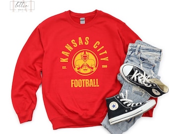 Kansas City Football Sweatshirt, Kansas City Red Kingdom, Gift for Mom, Sunday Funday Sports Sweatshirt, KC Game Day Crewneck Sweatshirt