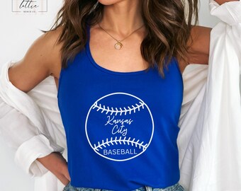 Kansas City Baseball Women's Tank, Kansas City Baseball Tank Top, KC Baseball T-shirt, baseball shirt, Kansas City Baseball Gift, Gift Women